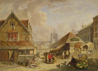 The Old Fishmarket, Norwich, 1825 de David Hodgson