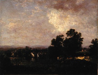 Wallkill Scenery, c.1885 (óleo a bordo) de David Johnson