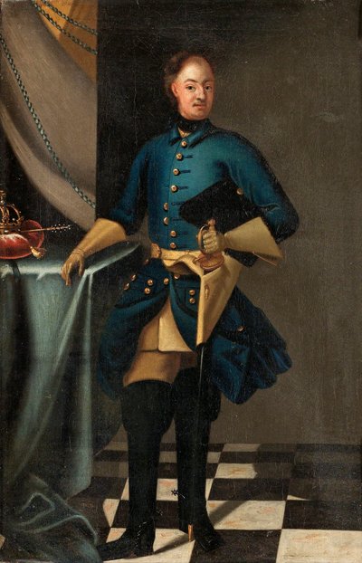 Retrato do rei Carlos XII da Suécia 1682-1718, c. 1716 de David Krafft von