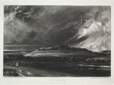 Vários assuntos de paisagem, característicos do cenário inglês de quadros pintados por John Constable, R.A.: Old Sarum de David Lucas