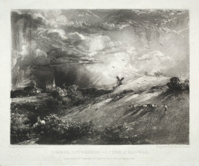 Vários assuntos de paisagem, característicos do cenário inglês de quadros pintados por John Constable, R.A.: Summer Afternoon - after a Shower de David Lucas