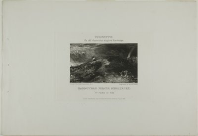 Vinheta da paisagem inglesa de Mr. Constable. Hampstead Heath Middlesex. Ut Umbra sic Vita de David Lucas