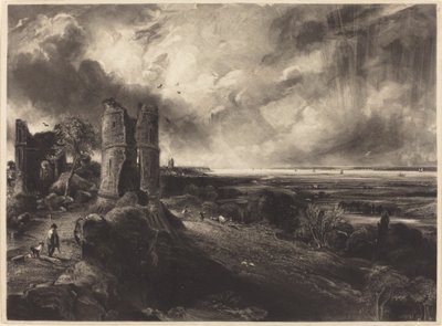 Castelo Hadleigh (Placa Grande) de David Lucas after John Constable