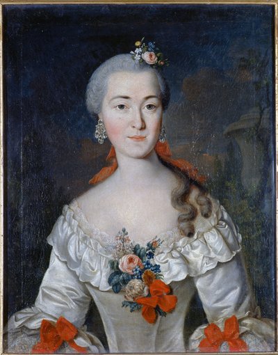 Retrato de Maria Ivanovna Tatishcheva (nee Mamonova) (1730-1794) - Peinture de David Lueders (Luders) (1710-1759), Óleo sobre tela 1759 Galeria Estadual Tretyakov, Moscovo 70x56 de David Luders