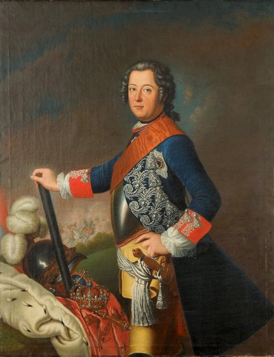 Retrato de FREDERICK II (1712-1786) Conhecido como Frederico, o Grande Rei da Prússia de David Matthieu