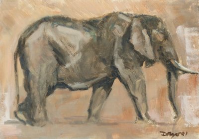 Bull Elephant, 2019 (óleo sobre painel) de David Mayer