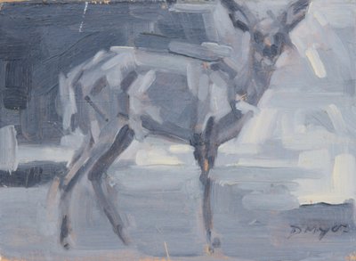 Bushbuck Doe, 2016 (óleo sobre painel) de David Mayer