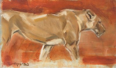 Leoa, 2019 (óleo sobre tela) de David Mayer