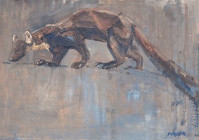 Pine Marten, 2023 (óleo sobre tela) de David Mayer