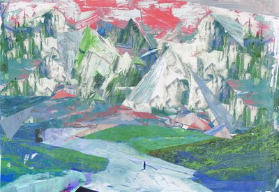 Sawtooth II, 2017, Meios Mistos sobre Painel de Madeira de David McConochie