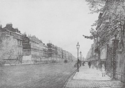 Londres: Portland Place (litografia a cores) de David Muirhead (after) Bone