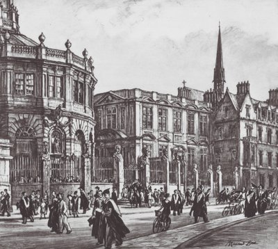 Oxford: Dia da Licenciatura (litografia) de David Muirhead (after) Bone