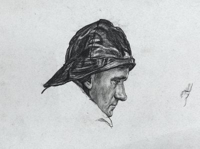 Estudo para a colocação de minas durante o inverno ao largo da Islândia de David Muirhead Bone