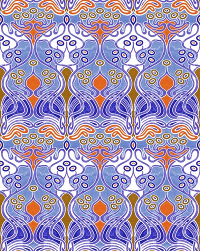Beauclair Blue Orange, 2018 (técnica mista digital) de David Newton