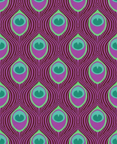Peacock Magenta, 2019 (técnica mista digital) de David Newton