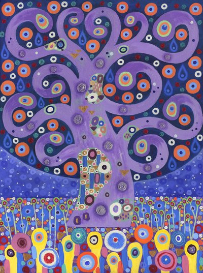 A árvore do pavão, 2011 (acrílico sobre tela) de David Newton