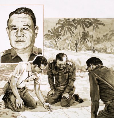 O rei Bhumipol Adulyadej planeia a sua resposta à tentativa de golpe de Estado de 1981 de David Nicolle