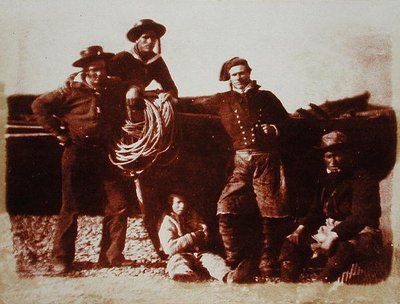 Pescadores (impressão em papel salgado a partir de negativo de calotipo) de David Octavius and Adamson Robert Hill