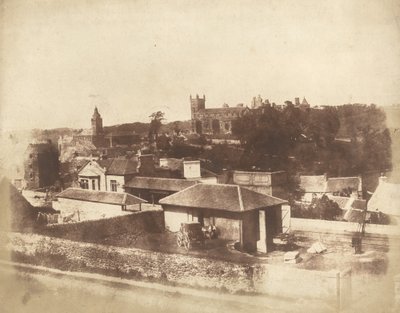Linlithgow, da estação ferroviária, com a Câmara Municipal, Igreja de São Miguel e Palácio, 1843-184 Criadores: David Octavius Hill, Robert Adamson. de David Octavius Hill, Robert Adamson