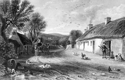Burn&39;s Cottage, ilustração de "Land of Burns", de John Wilson, publicada em 1840 de David Octavius Hill