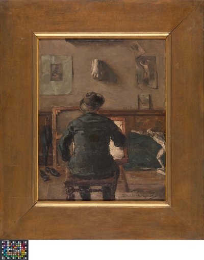 O artista no seu estúdio de David Oyens