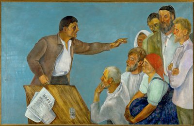 Agitador (óleo sobre tela) de David Petrovich Shterenberg