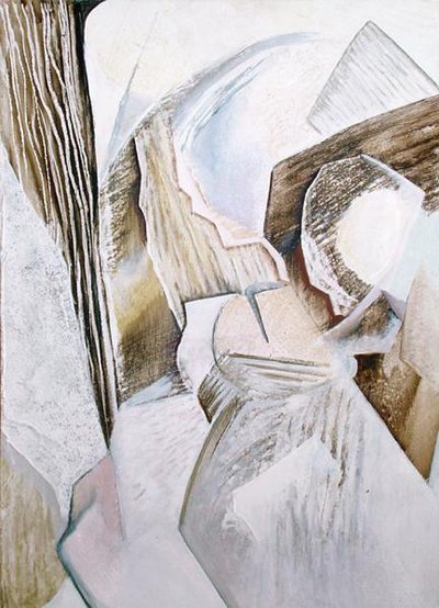 Natureza Morta Cubista (óleo sobre cartão) de David Petrovich Shterenberg