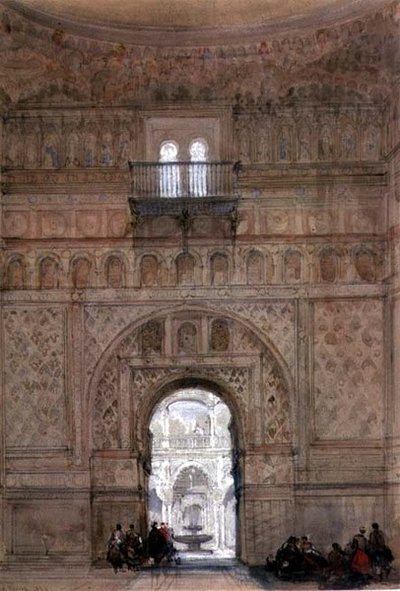 Uma Mesquita, Cairo (aguarela sobre papel) de David Roberts