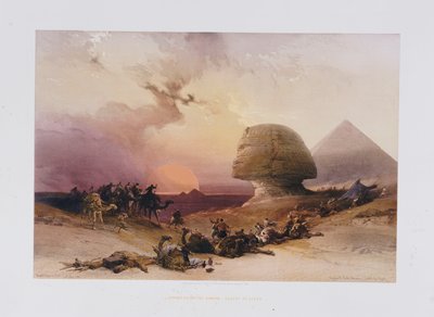 Abordagem do Simoom. Deserto de Gizé, do "Egito e Núbia) de David Roberts