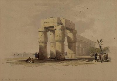 Em Luxor, Tebas, Alto Egito, de "Egypt and Nubia", Vol.1 (litho) de David Roberts