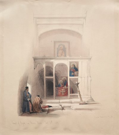 Capela de Elias no Monte Horebe, 1839. de David Roberts