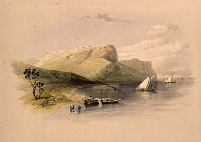 Fortaleza de Ibrim, Núbia, de "Egipto e Núbia", Vol.1 (litho) de David Roberts