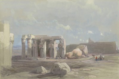 Fragmentos de uma estátua colossal no Memnonium, Tebas de David Roberts