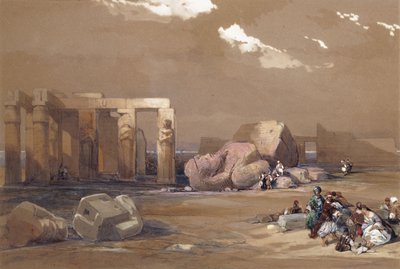 Fragmentos dos grandes colossos no Memnonium, Tebas, 1838 de David Roberts