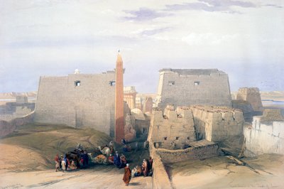 Grande entrada para o templo de Luxor, século XIX de David Roberts