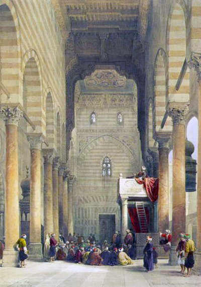 Interior da Mesquita dos Metwalys (litho) de David Roberts