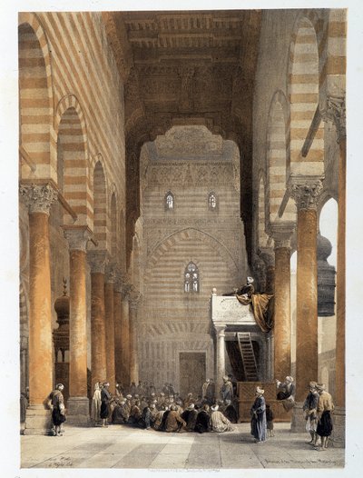 Interior da Mesquita dos Metwalys no Cairo em "The Holy Land", Londres 1849 de David Roberts