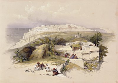 Jaffa, 26 de março de 1839, placa 62 do Volume II da "Terra Santa", gravada por Louis Haghe (1806-85) pub. 1843 de David Roberts