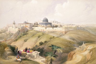 Jerusalém, 9 de abril de 1839, prato 16 do Volume I de &39;The Holy Land&39;, gravado por Louis Haghe (1806-85) pub. 1842 de David Roberts
