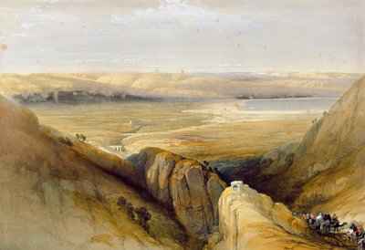Vale do Jordão, do Volume II da "Terra Santa", de Louis Haghe (1806-85), publicado em Londres, 1842, em Londres, 1842 de David Roberts
