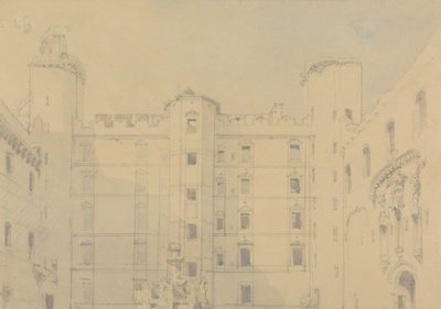 Pátio do Palácio de Linlithgow, West Lothian de David Roberts