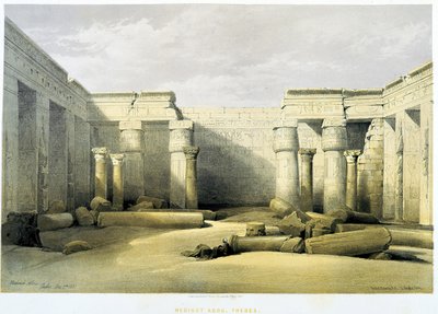 Medinet Abu (Medinet-Habou), Thebes (Tebas) - em "The Holy Land", Londres 1849 de David Roberts