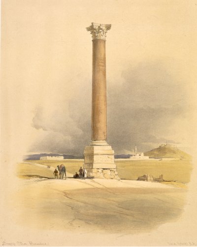 Pilar de Pompeu, Alexandria, de "Egipto e Núbia", Vol.1 (litho) de David Roberts