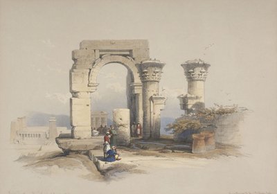 Ruínas, Templo na Ilha de Biggeh, Núbia de David Roberts