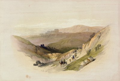 Ruínas de Semua, 16 de março de 1839, do volume 1 da "Terra Santa"; gravado por Louis Haghe (1806-85) publicado em Londres, 1842 de David Roberts