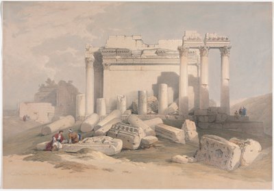 Ruínas do Pórtico Oriental do Templo de Baalbec de David Roberts