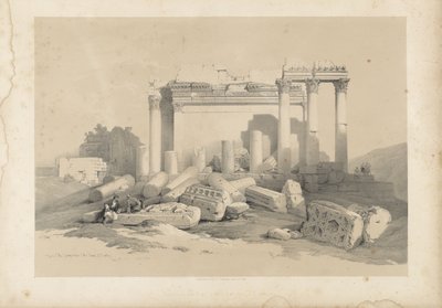 Ruínas do Pórtico Oriental do Templo de Baalbec de David Roberts