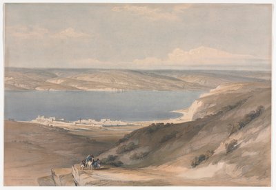 Mar da Galiléia em Genezareth, olhando para Basã, 1839. de David Roberts