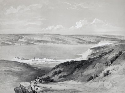 Mar da Galileia, da Viagem à Terra Santa, litografia de David Roberts (1796-1864) de David Roberts