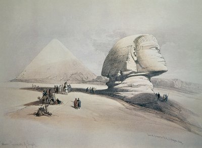 Sphynx em Gizé. Litografia de David Roberts